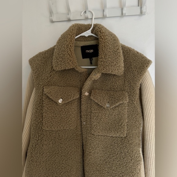 Maje women’s Sherpa jacket size 36 - Picture 7 of 8